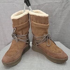 OTBT women's Slope cold weather brown leather suede boots SZ 8